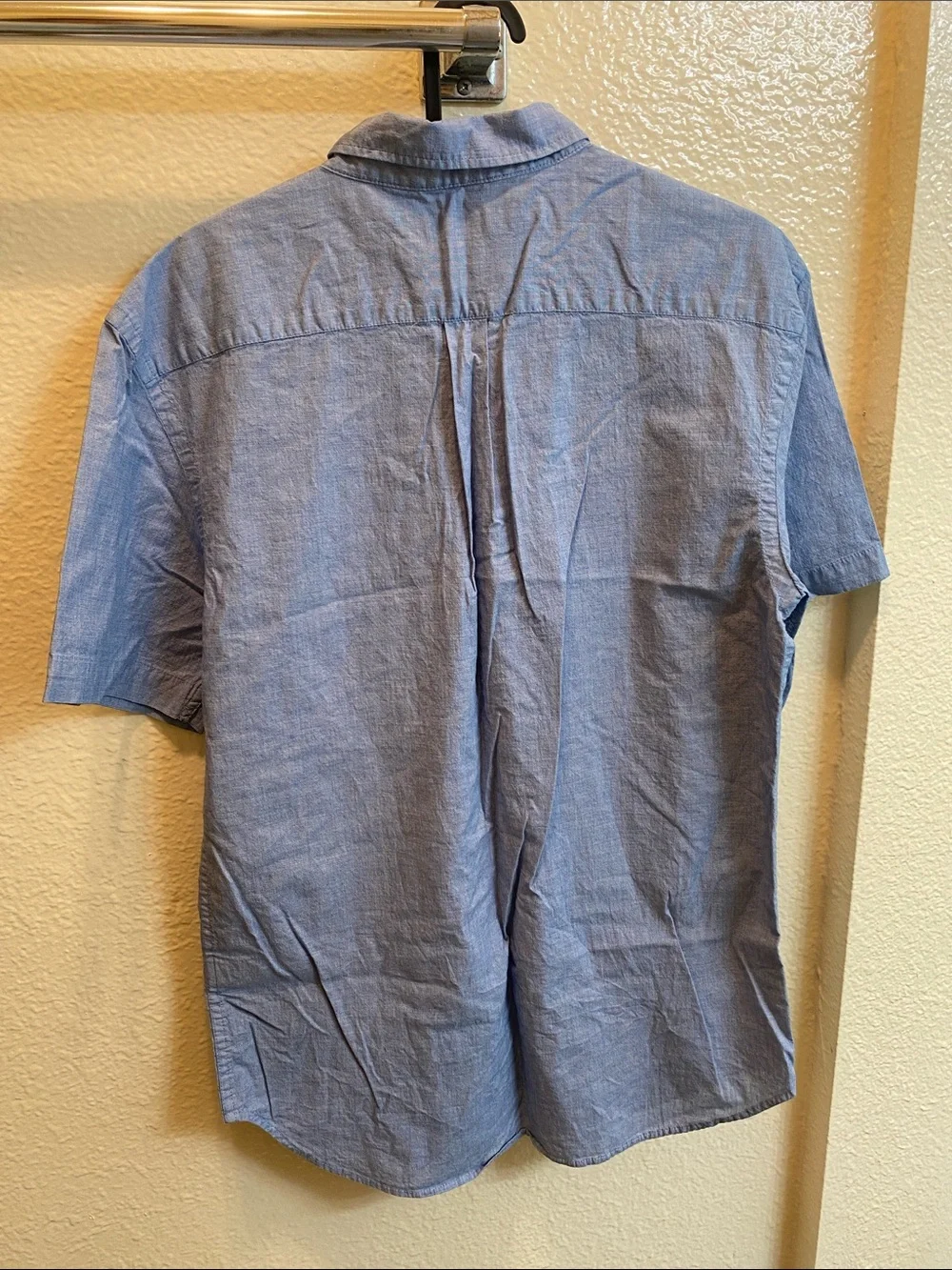 Old Navy Boys Short-Sleeve Button-Down Shirt in Light Blue Chambray